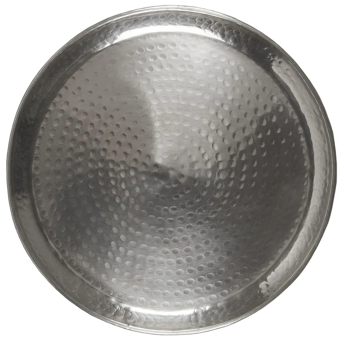 IB LAURSEN / Kovová tácka Hammered Pattern Antique Silver 40 cm