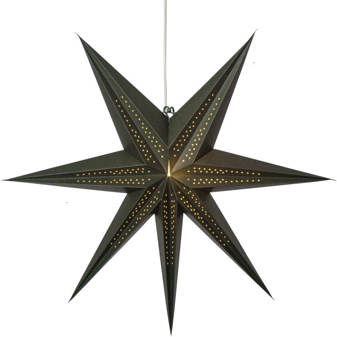 STAR TRADING / Závesná papierová hviezda Point Dark Green 60 cm