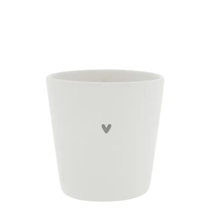 Bastion Collections / Porcelánový latte cup White/Grey Heart 300ml