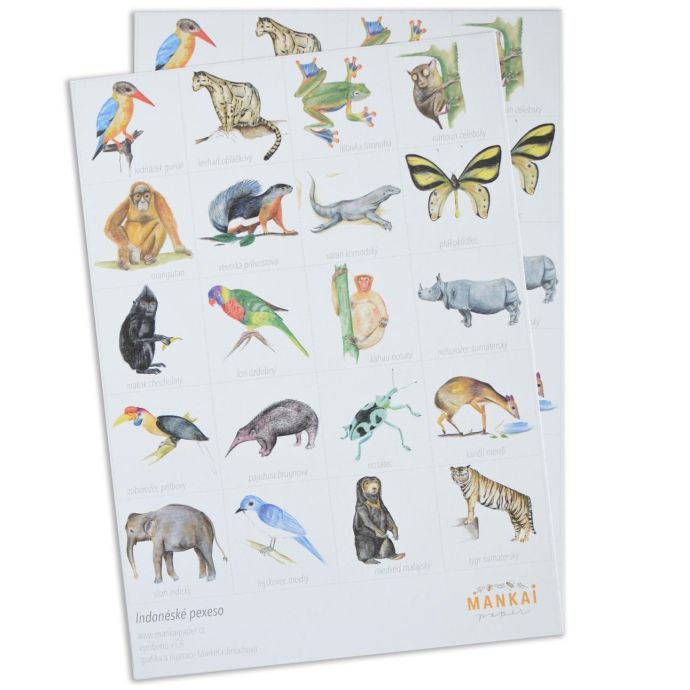 MANKAI Paper / Papírové pexeso Indonesian Animals