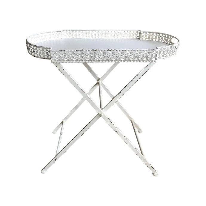 Chic Antique / Přenosný kovový stolek Lace edge