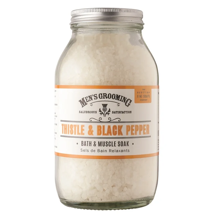 SCOTTISH FINE SOAPS / Pánska upokojujúca kúpeľová soľ Thistle & Black pepper 600g