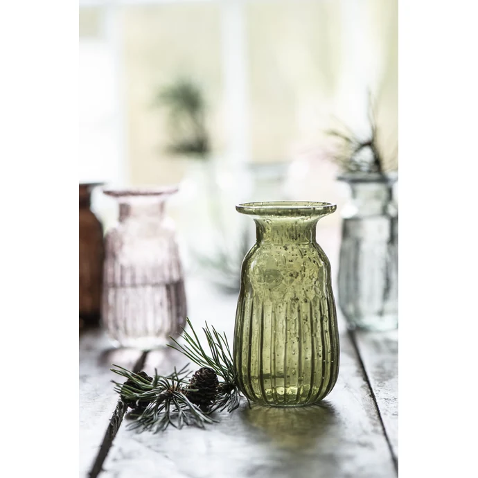 IB LAURSEN / Váza Hyacint Pebbled Glass Olive