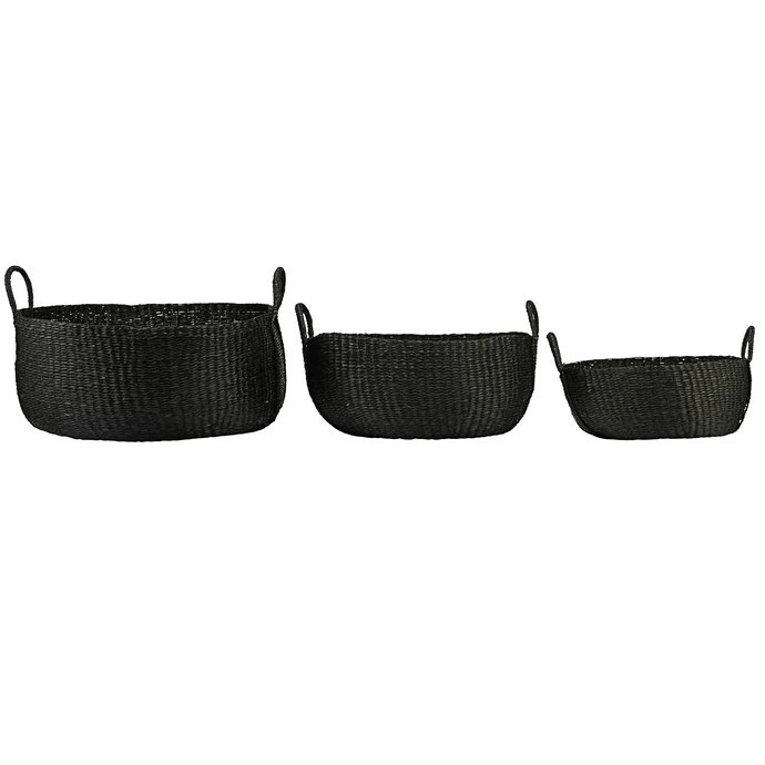 House Doctor / Slamený kôš Carry Black