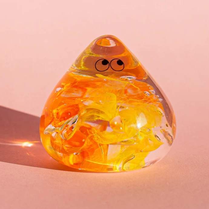 Studio Arhoj / Skleněná figurka Crystal Blob Orange Drop