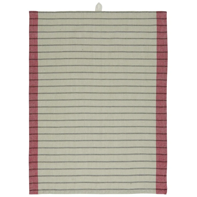Ib Laursen / Bavlnená utierka Beige/Red Stripes