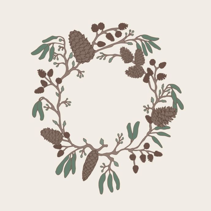 IB LAURSEN / Papierové servítky Wreath of Cones