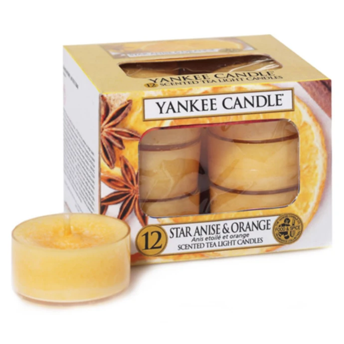 Yankee Candle / Čajové sviečky Yankee Candle 12ks - Star Anise & Orange