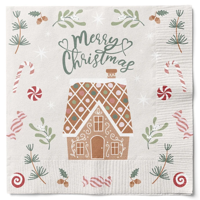 Det Gamle Apotek / Papírové ubrousky Christmas Ginger House – 20 ks