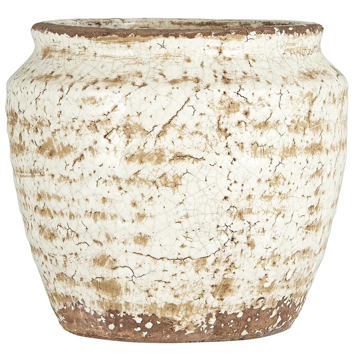 Ib Laursen / Obal na květináč Crackled White Sky Ø12,5cm
