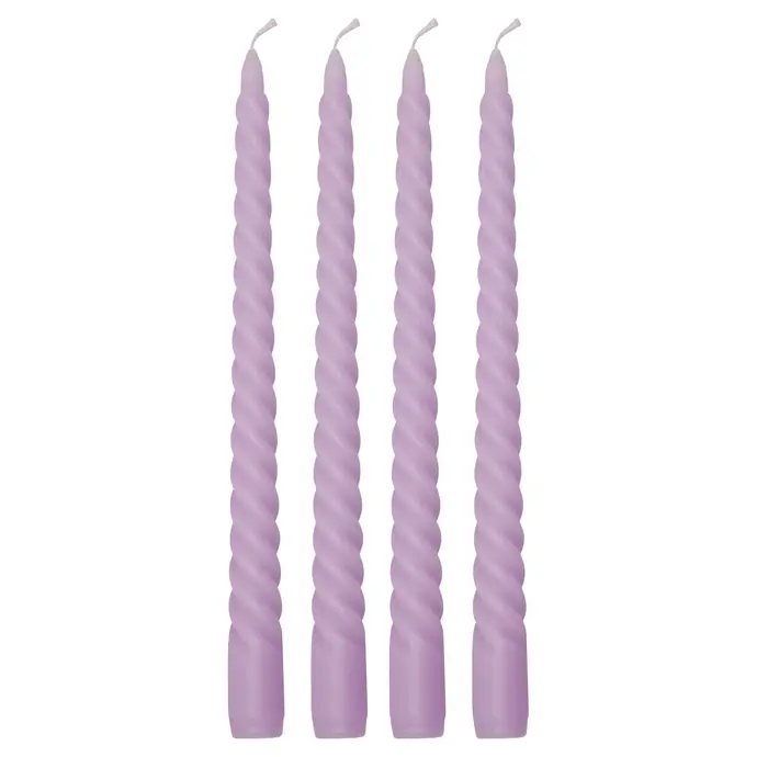 GREEN GATE / Vysoká svíčka Light Twisted Lavender - set 4 ks