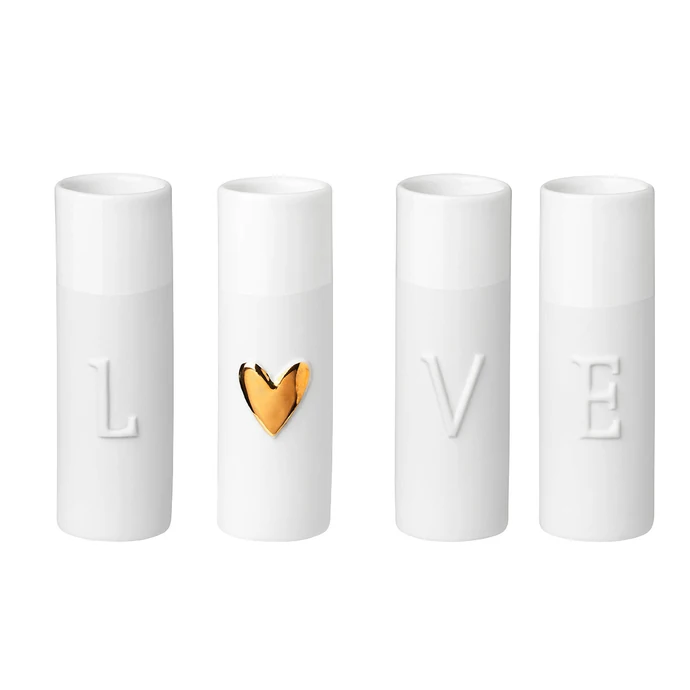 räder / Porcelánové vázičky LOVE – set 4 ks