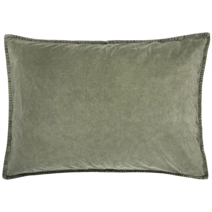 IB LAURSEN / Sametový povlak na polštář Velvet Olive 72×52 cm