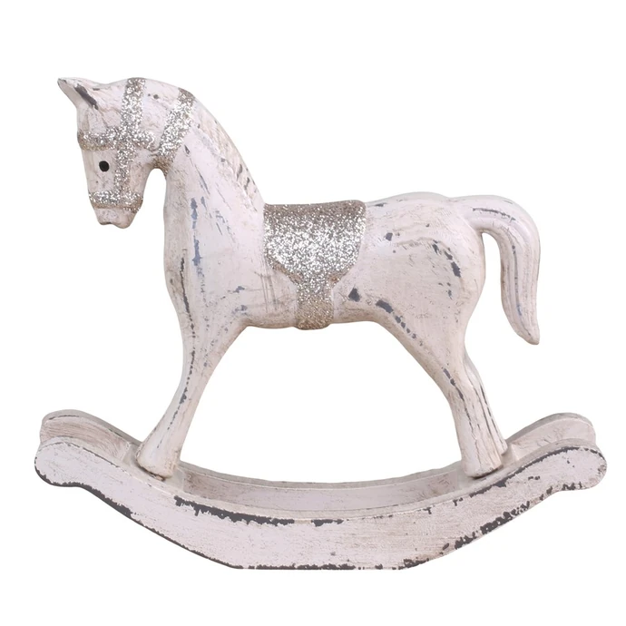 Chic Antique / Drevený hojdací koník Rocking Horse Glitter menší