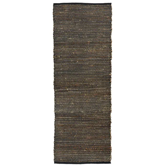 IB LAURSEN / Jutový koberec Cotton Black 60x180 cm