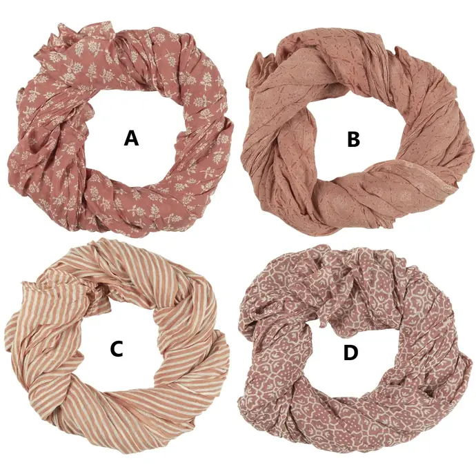 IB LAURSEN / Bavlněný šátek Faded Rose/Coral Combinations