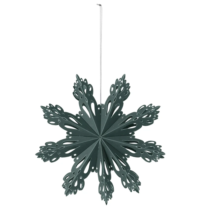 Broste / Závesná papierová hviezda Snowflake Deep Forest 15cm