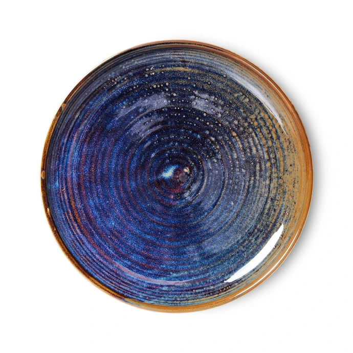 HK living / Keramický tanier Rustic Blue 20 cm