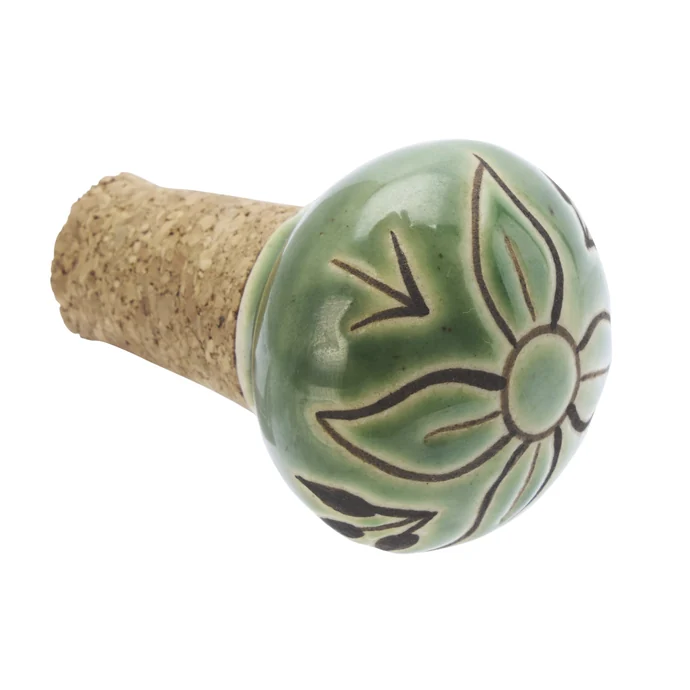 MADAM STOLTZ / Kameninová zátka na lahev Green / Brown