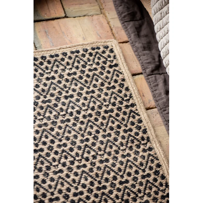 IB LAURSEN / Jutový kobereček Cotton Zigzag 60x90 cm