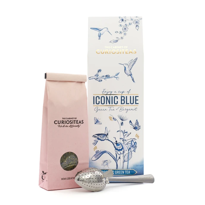 The Cabinet of CURIOSITEAS / Organický zelený čaj s bergamotem Iconic Blue 75 g + sítko