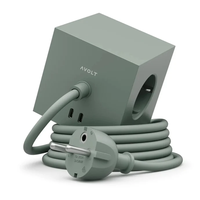 AVOLT / Magnetická dobíjacia kocka Square 1 / USB-C Oak Green