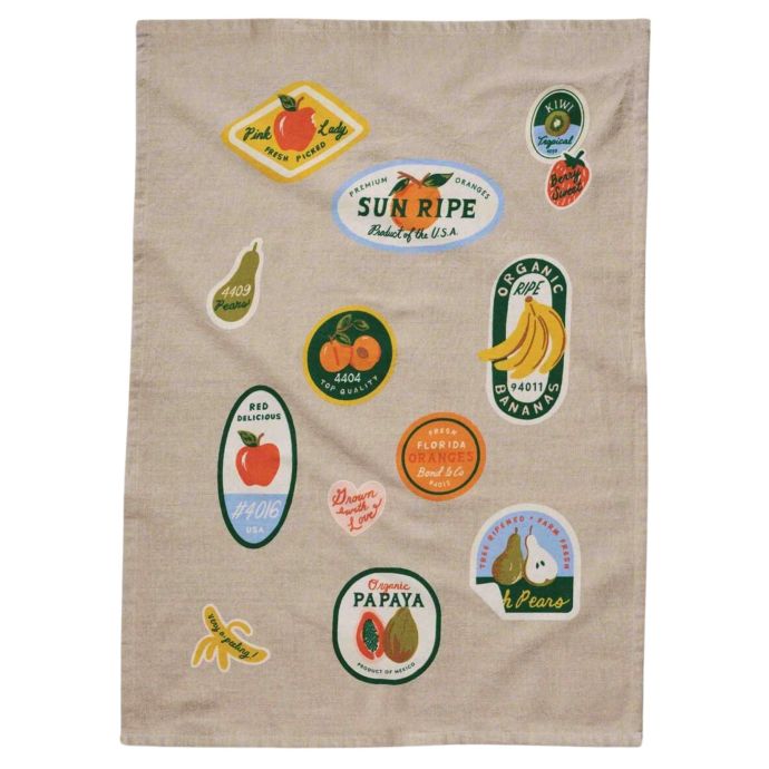 Rifle Paper Co. / Bavlněná utěrka Fruit Stickers
