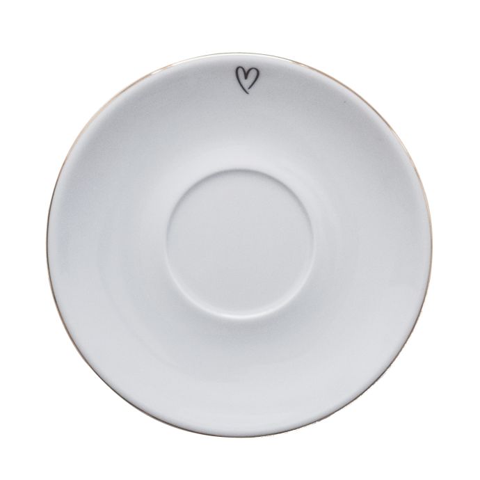 Bella Rose / Porcelánová podšálka 15 cm - srdiečko na kraji