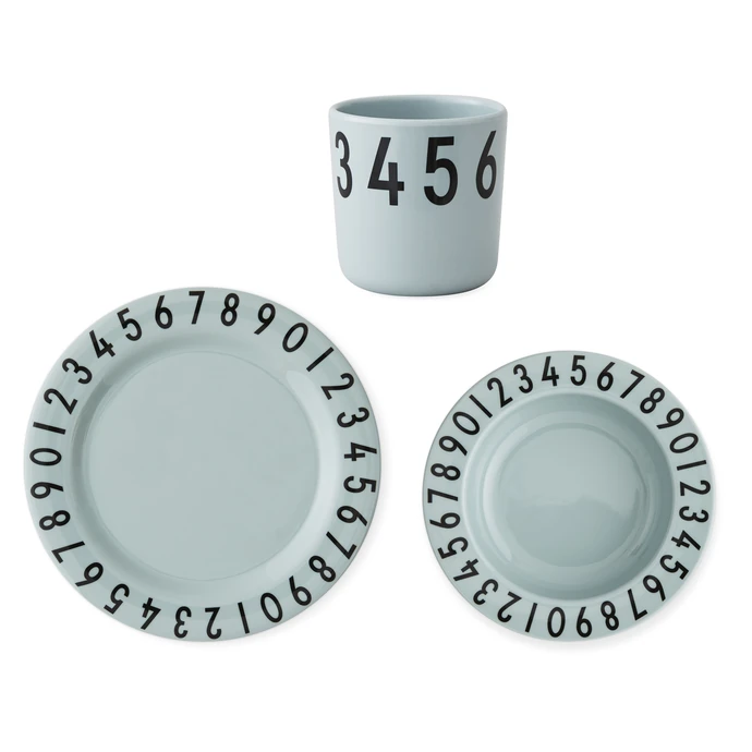 DESIGN LETTERS / Set detského riadu The Numbers Green