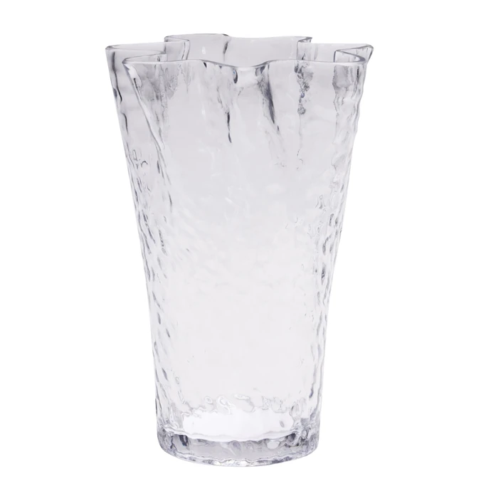 Hübsch / Sklenená váza Ruffle Clear 30 cm
