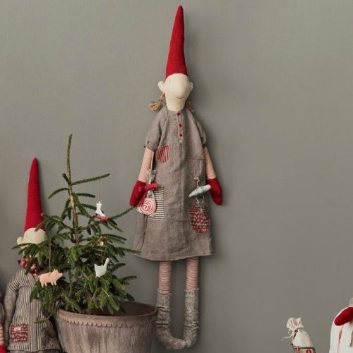 Maileg / Adventný kalendár škriatok Pixy Girl Grey 110 cm