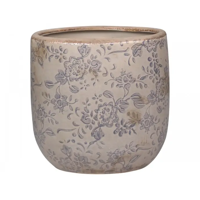 Chic Antique / Keramický obal na kvetináč Melun Grey 13 cm