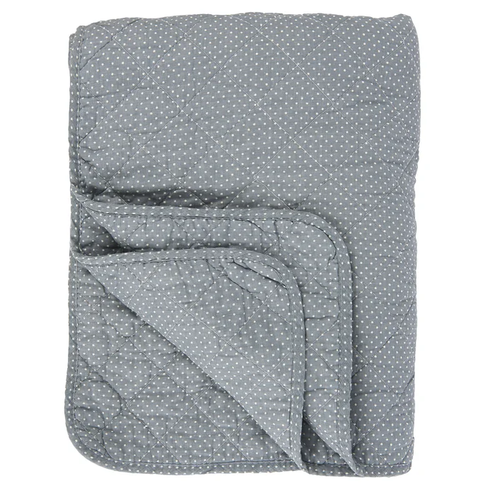 Ib Laursen / Bavlnený prehoz Dusty Blue & Cream Dots