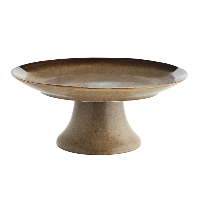 MADAM STOLTZ / Kameninová mísa na podstavci Brown 28 cm