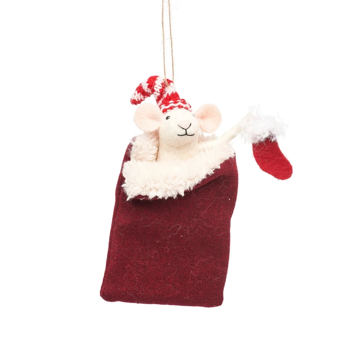 sass & belle / Vianočná ozdoba Mouse in Sleeping Bag