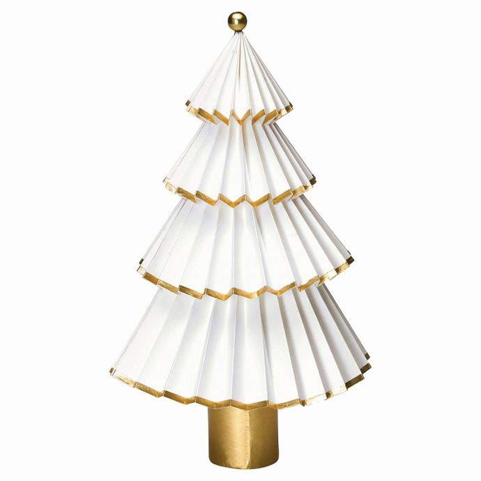 GREEN GATE / Papierový stromček Nova white/gold 30cm