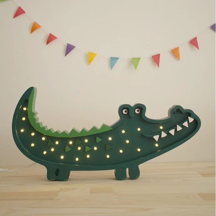 Little Lights / Detská LED lampička Crocodile Green