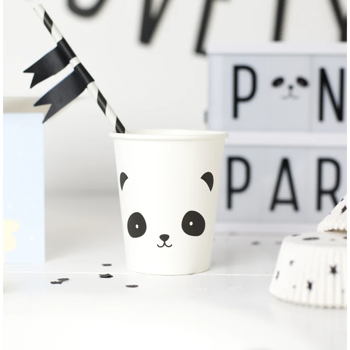 A Little Lovely Company / Papírové kelímky Panda - set 12ks