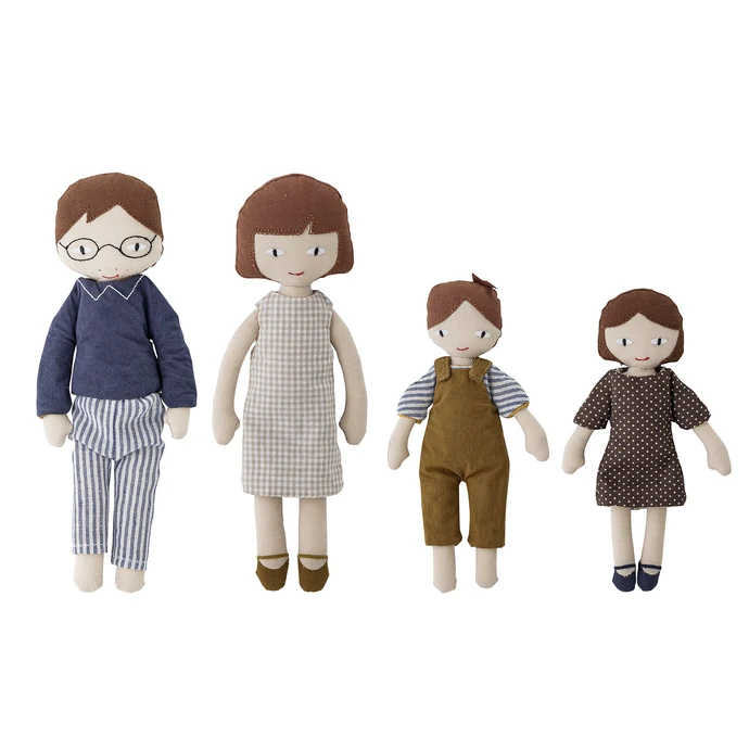 Bloomingville / Látkové postavičky Webster Doll Brown - Set 4 ks