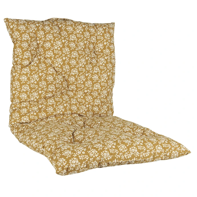 IB LAURSEN / Bavlnený matrac na stoličku Laura Brown Flowers 50x100 cm