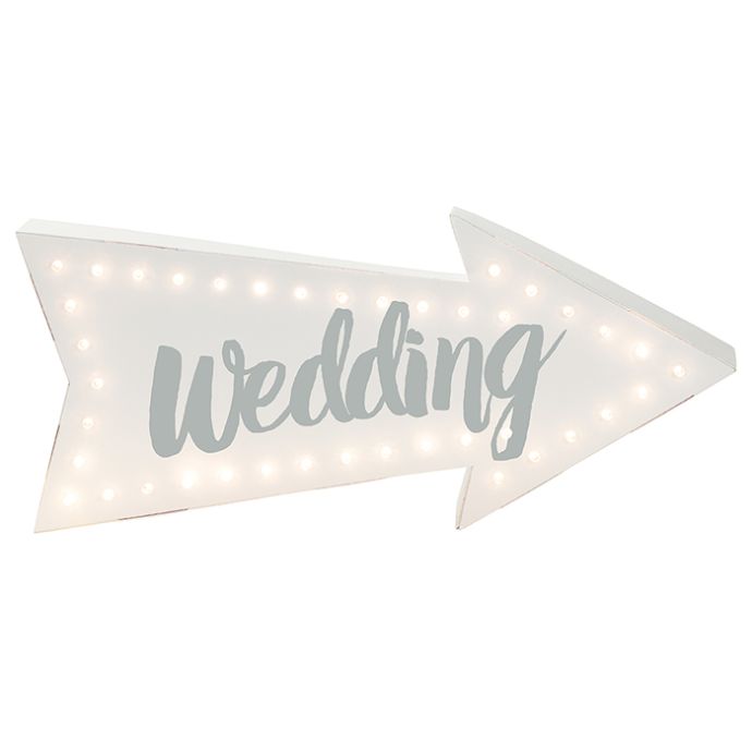 Talking Tables / Papierová svetelná LED ceduľa Wedding
