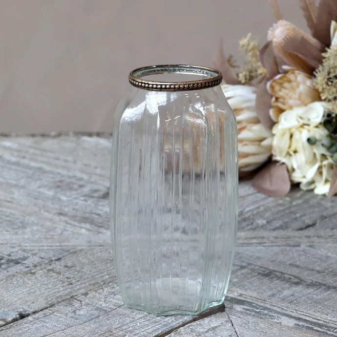 Chic Antique / Skleněná váza Pearl Edge 22,5 cm