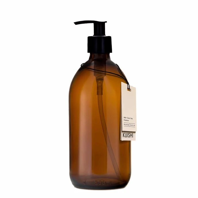 KUISHI / Skleněný zásobník na mýdlo s pumpičkou Amber 1000 ml