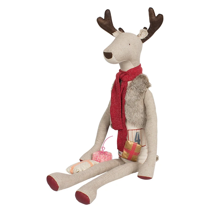 Maileg / Vianočný sob Rudolph 98cm - červený šál