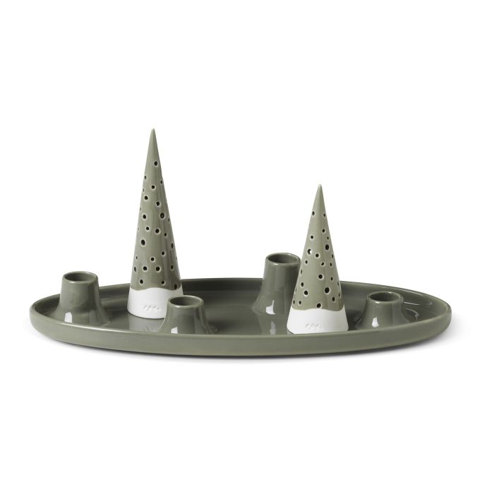 KÄHLER / Adventný svietnik Nobili Oval Olive Green