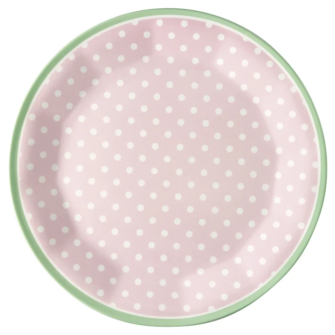 GREEN GATE / Melaminový talířek Spot Pale Pink 20 cm