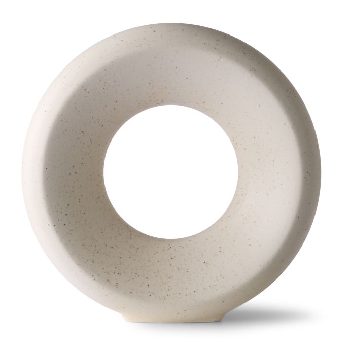HK living / Kameninová guľatá váza White Speckled M
