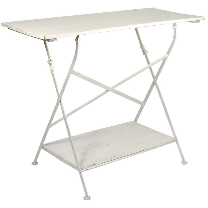 IB LAURSEN / Drevený stolík s poličkou - biely
