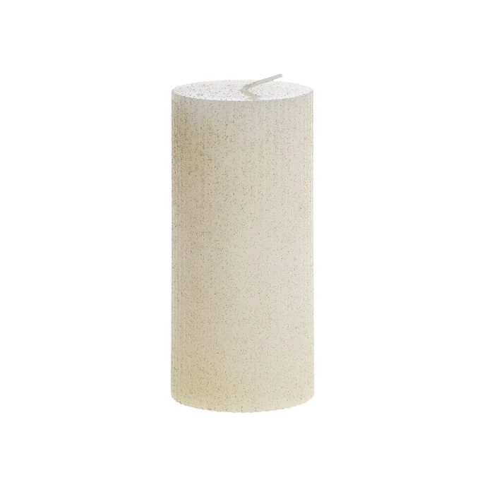 Chic Antique / Trblietavá sviečka Grooves Glitter Cream 15 cm