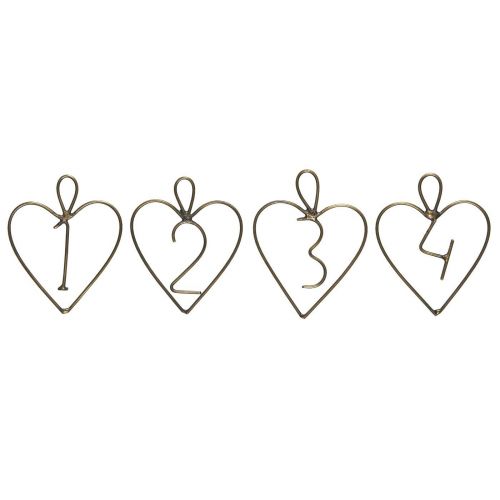 IB LAURSEN / Kovové štítky na adventní věnec Heart Gold 1-4